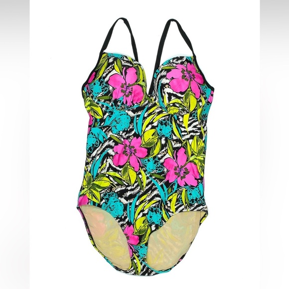 Lane Bryant Cacique Tropical Underwire One Piece Swimsuit Plus Size 26 NWT - Picture 1 of 7